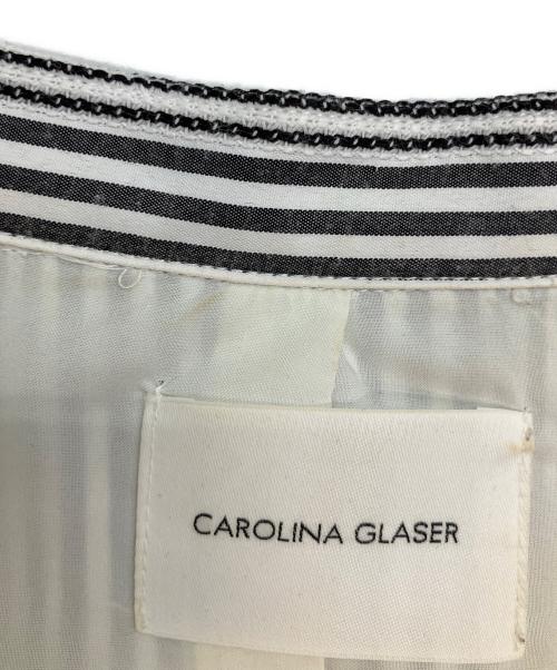 CAROLINA GLASER（カロリナ グレイサー）CAROLINA GLASER (カロリナ グレイサー) ストライプ半袖ワンピース グレー×ホワイト サイズ:-の古着・服飾アイテム