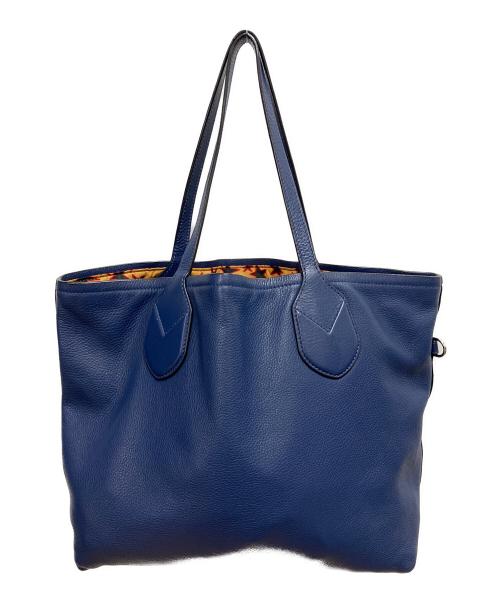 MARC JACOBS（マークジェイコブス）MARC JACOBS (マークジェイコブス) リバーシブルレザートートバッグ ネイビーの古着・服飾アイテム