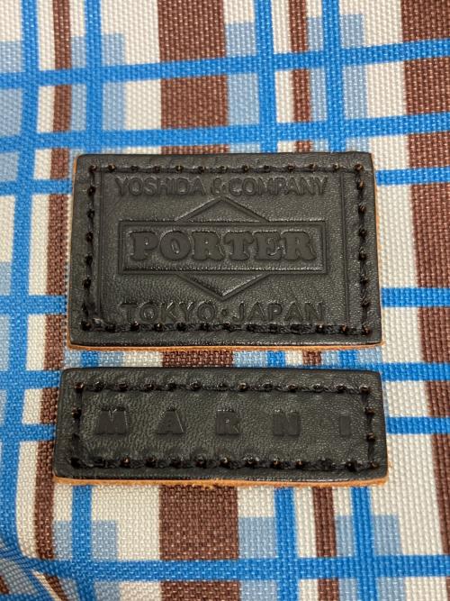 PORTER（ポーター）PORTER (ポーター) MARNI (マルニ) SHOULDER TOTE BAG 2WAYショルダートートバッグ ブルー×ブラウンの古着・服飾アイテム