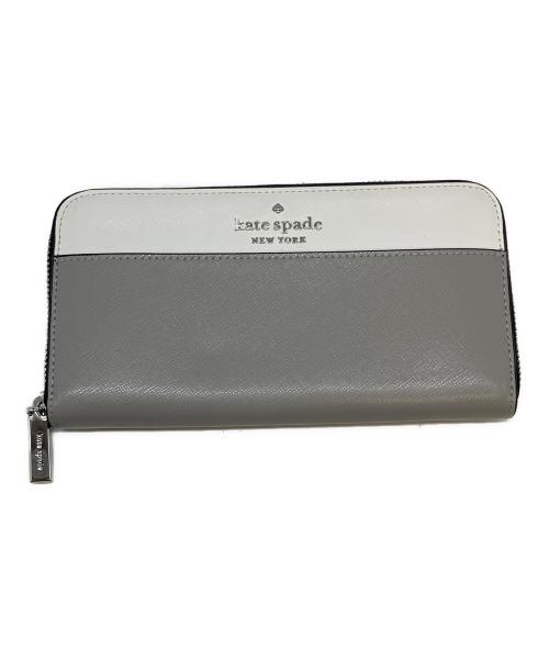 Kate Spade（ケイトスペード）Kate Spade (ケイトスペード) 長財布 グレー×ホワイトの古着・服飾アイテム