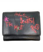 Christian Louboutinクリスチャン・ルブタン）の古着「3つ折り財布」｜ブラック×レッド