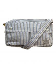 PORTER（ポーター）の古着「ブルーストライプ　SHOULDER BAG」｜スカイブルー