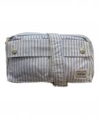 PORTERポーター）の古着「ブルーストライプ　WAIST BAG」｜スカイブルー