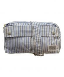 PORTER（ポーター）の古着「ブルーストライプ　WAIST BAG」｜スカイブルー