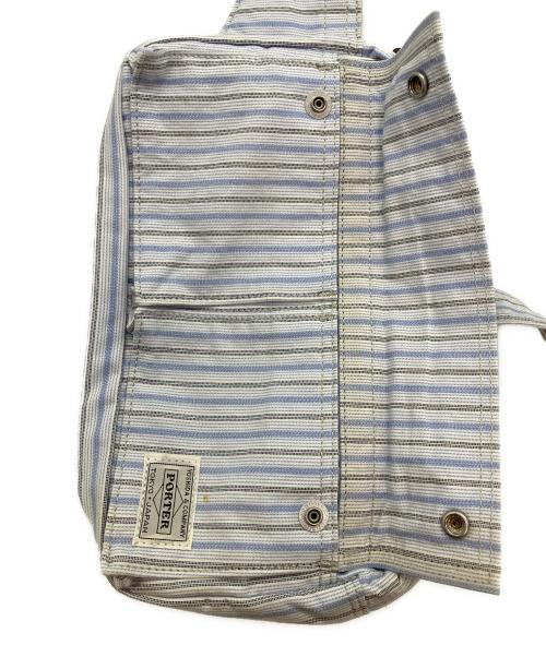 PORTER（ポーター）PORTER (ポーター) ブルーストライプ　WAIST BAG スカイブルーの古着・服飾アイテム