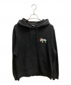 stussyステューシー）の古着「Dot Collage stussy hooded sweat パーカー」｜ブラック