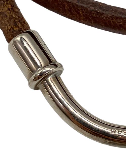 HERMES（エルメス）HERMES (エルメス) ジャンボブレス ブレスレット ブラウン×シルバーの古着・服飾アイテム