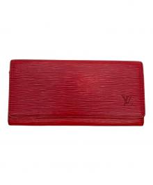 LOUIS VUITTON（ルイ ヴィトン）の古着「エピ ポシェット ポルト モネ クレディ 長財布」｜レッド