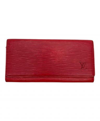 超美品 ルイヴィトン エピ ポシェット ポルトモネ クレディ 長財布 レッド 中古・古着通販】LOUIS VUITTON (ルイ ヴィトン) エピ ポシェット