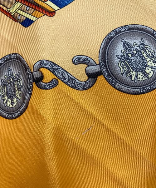 HERMES（エルメス）HERMES (エルメス) LES TAMBOUS　シルクスカーフ オレンジの古着・服飾アイテム