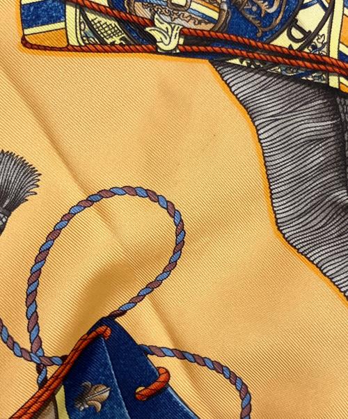 HERMES（エルメス）HERMES (エルメス) LES TAMBOUS　シルクスカーフ オレンジの古着・服飾アイテム