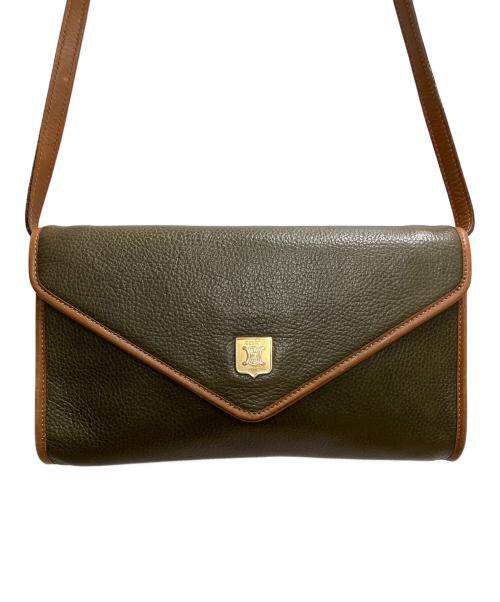 CELINE（セリーヌ）CELINE (セリーヌ) 2WAYショルダーバッグ グリーン×ブラウンの古着・服飾アイテム