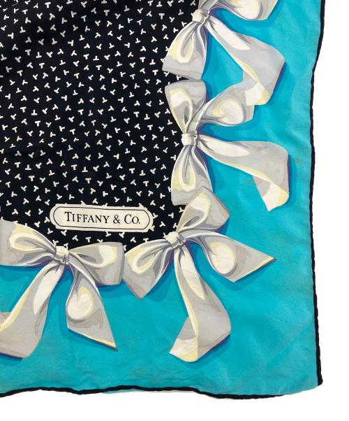 TIFFANY & Co.（ティファニー）Tiffany & Co. (ティファニー) スカーフ ブラック×スカイブルーの古着・服飾アイテム