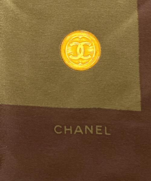 CHANEL（シャネル）CHANEL (シャネル) シルクスカーフ ブラウン×グリーンの古着・服飾アイテム