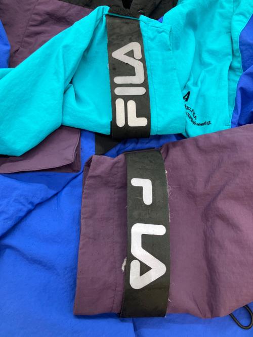 FILA（フィラ）FILA (フィラ) アノラックジャケット ナイロンジャケット ネイビー×パープル サイズ:SIZE Lの古着・服飾アイテム
