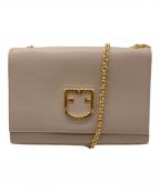 FURLAフルラ）の古着「チェーンショルダーバッグ」｜ピンクベージュ