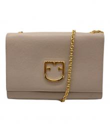 FURLA（フルラ）の古着「チェーンショルダーバッグ」｜ピンクベージュ