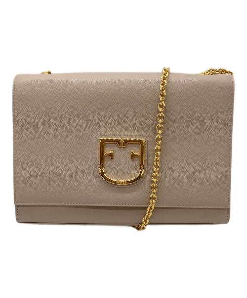 FURLA（フルラ）FURLA (フルラ) チェーンショルダーバッグ ピンクベージュの古着・服飾アイテム