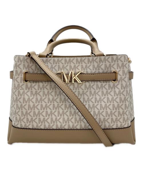 MICHAEL KORS（マイケルコース）MICHAEL KORS (マイケルコース) MKシグネチャー　2WAYバッグ アイボリー×ベージュの古着・服飾アイテム