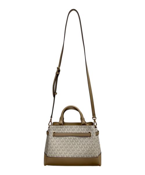 MICHAEL KORS（マイケルコース）MICHAEL KORS (マイケルコース) MKシグネチャー　2WAYバッグ アイボリー×ベージュの古着・服飾アイテム