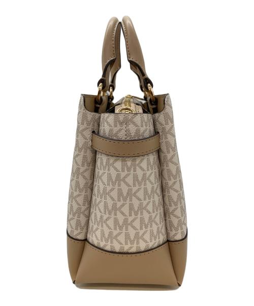 MICHAEL KORS（マイケルコース）MICHAEL KORS (マイケルコース) MKシグネチャー　2WAYバッグ アイボリー×ベージュの古着・服飾アイテム