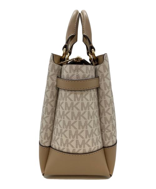 MICHAEL KORS（マイケルコース）MICHAEL KORS (マイケルコース) MKシグネチャー　2WAYバッグ アイボリー×ベージュの古着・服飾アイテム