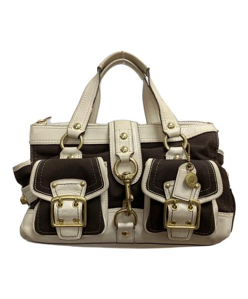 COACH（コーチ）COACH (コーチ) ハンドバッグ アイボリー×ブラウンの古着・服飾アイテム