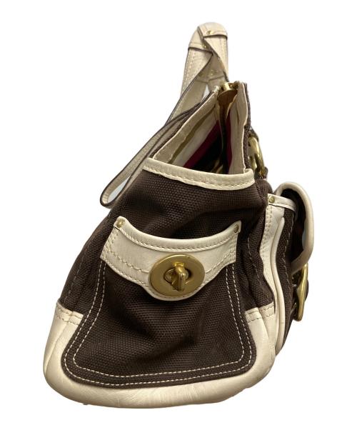 COACH（コーチ）COACH (コーチ) ハンドバッグ アイボリー×ブラウンの古着・服飾アイテム