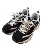 SKECHERSスケッチャーズ）の古着「ディーライツ ビッゲスト ファン ローカットスニーカー」｜ブラック×ホワイト