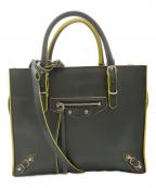 BALENCIAGAバレンシアガ）の古着「ペーパーミニ 2WAYバッグ」｜ダークグリーン×イエロー