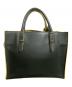 中古・古着 BALENCIAGA (バレンシアガ) ペーパーミニ 2WAYバッグ ダークグリーン×イエロー：75000円