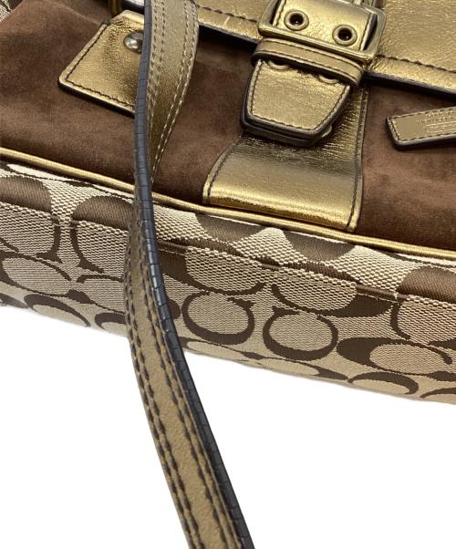 COACH（コーチ）COACH (コーチ) ハンドバッグ ブラウン×ゴールドの古着・服飾アイテム