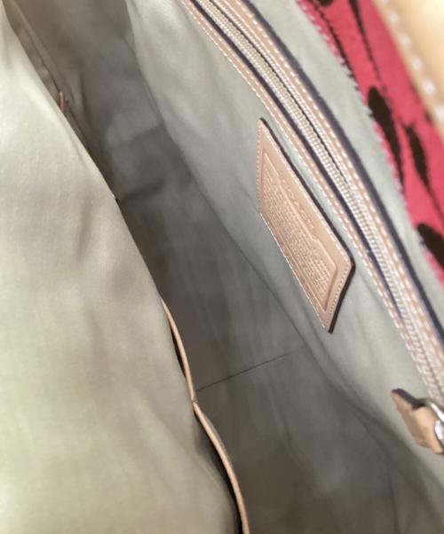 COACH（コーチ）COACH (コーチ) トートバッグ レッド×キャメルの古着・服飾アイテム