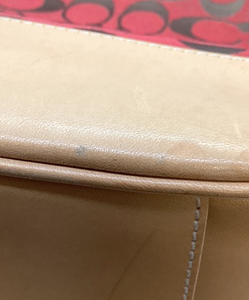 COACH（コーチ）COACH (コーチ) トートバッグ レッド×キャメルの古着・服飾アイテム