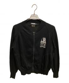 Hysteric Glamour（ヒステリックグラマー）の古着「ジップアップリネンカーディガン 薄手カーディガン」｜ブラック