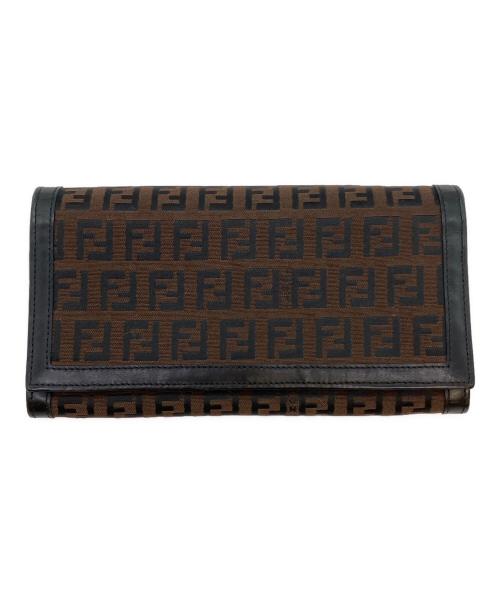 FENDI（フェンディ）FENDI (フェンディ) ズッキーノ 長財布 ブラウンの古着・服飾アイテム