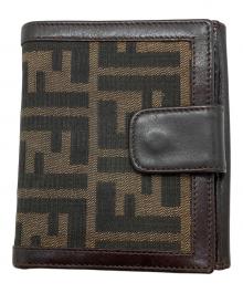 FENDI（フェンディ）の古着「ズッカ 2つ折り財布」｜ブラウン