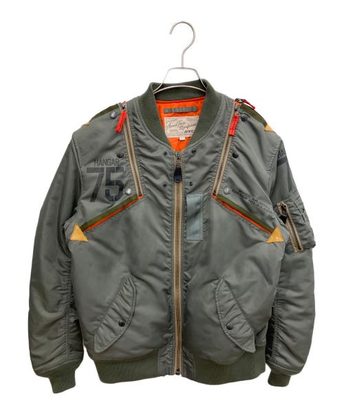AVIREX（アヴィレックス）AVIREX (アヴィレックス) MA-1 REMODEL MARK2 フライトジャケット オリーブ サイズ:SIZE Lの古着・服飾アイテム