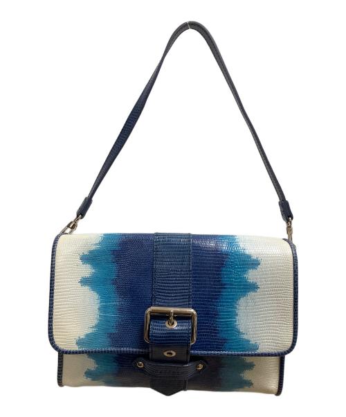 Kate Moss for LONGCHAMP（ケイトモス フォー ロンシャン）Kate Moss for LONGCHAMP (ケイトモス フォー ロンシャン) ショルダーバッグ ホワイト×ブルーの古着・服飾アイテム