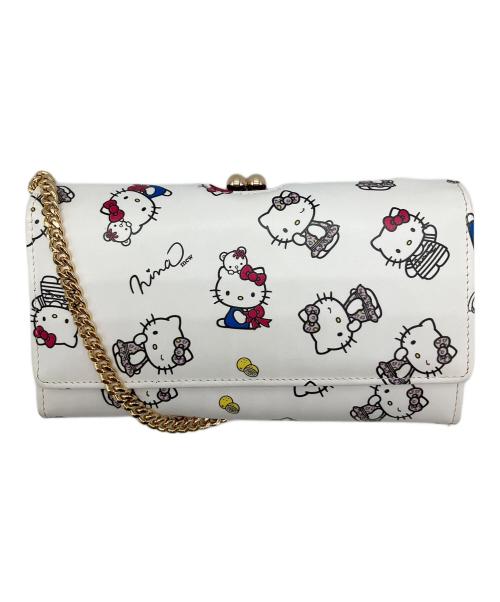 nina mew（ニーナ ミュウ）nina mew (ニーナ ミュウ) HELLO KITTY (ハローキティ) チェーンショルダーバッグ ホワイト×レッドの古着・服飾アイテム