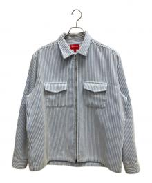 SUPREME（シュプリーム）の古着「2-TONE CORDUROY ZIP UP SHIRT」｜スカイブルー×ホワイト
