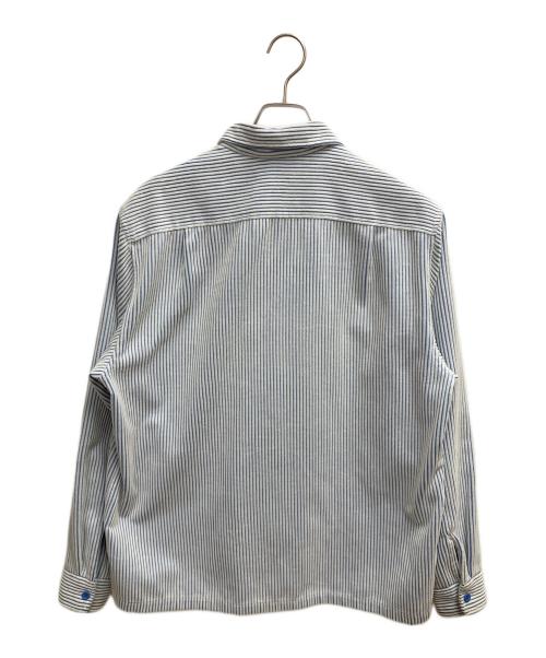 SUPREME（シュプリーム）Supreme (シュプリーム) 2-TONE CORDUROY ZIP UP SHIRT スカイブルー×ホワイト サイズ:SIZE Mの古着・服飾アイテム