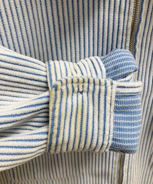 SUPREME（シュプリーム）Supreme (シュプリーム) 2-TONE CORDUROY ZIP UP SHIRT スカイブルー×ホワイト サイズ:SIZE Mの古着・服飾アイテム