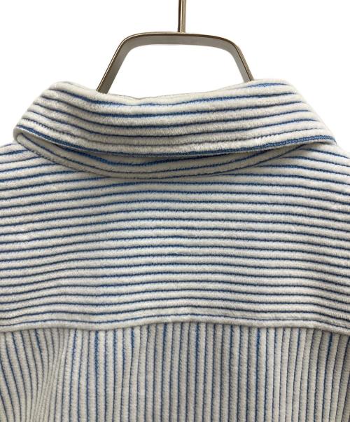 SUPREME（シュプリーム）Supreme (シュプリーム) 2-TONE CORDUROY ZIP UP SHIRT スカイブルー×ホワイト サイズ:SIZE Mの古着・服飾アイテム