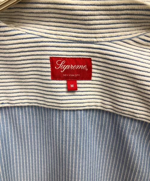 SUPREME（シュプリーム）Supreme (シュプリーム) 2-TONE CORDUROY ZIP UP SHIRT スカイブルー×ホワイト サイズ:SIZE Mの古着・服飾アイテム