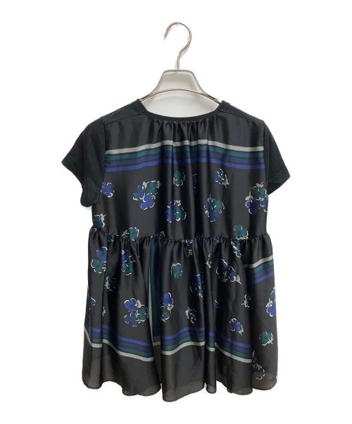 sacai（サカイ）sacai (サカイ) 半袖花柄ブラウス 半袖カットソー ブラック サイズ:SIZE 2の古着・服飾アイテム