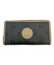 GUCCI（グッチ）の古着「GG OFF THE GRID ラウンドファスナーウォレット」｜グレー×ベージュ