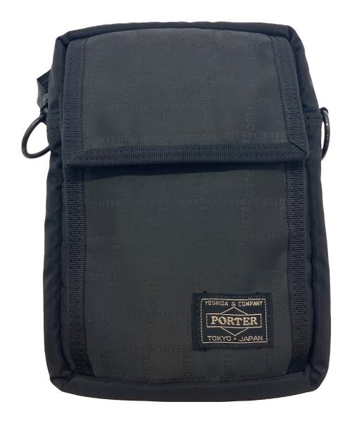 PORTER（ポーター）PORTER (ポーター) BLACK PATTERN MINI SHOULDER BAG 2WAYミニショルダーバッグ ブラックの古着・服飾アイテム