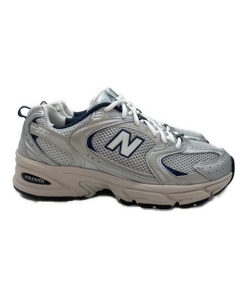 NEW BALANCE（ニューバランス）NEW BALANCE (ニューバランス) ローカットスニーカー ホワイト×シルバー サイズ:SIZE 24.5cmの古着・服飾アイテム