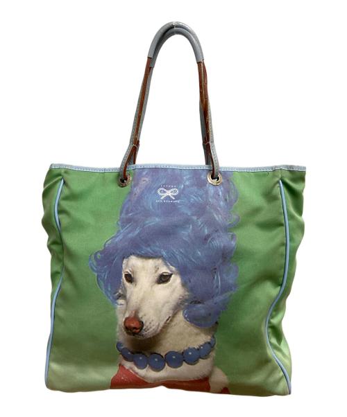 ANYA HINDMARCH（アニヤ・ハインドマーチ）ANYA HINDMARCH (アニヤ・ハインドマーチ) トートバッグ グリーンの古着・服飾アイテム